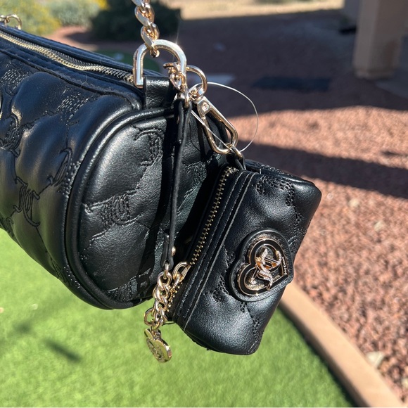 NWT Juicy Couture Choose Juicy II Quilted Barrel Bag w/Mini Bag in Liquorice - Picture 3 of 14